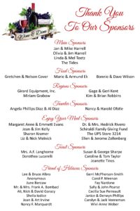 Wine & Dine sponsor board